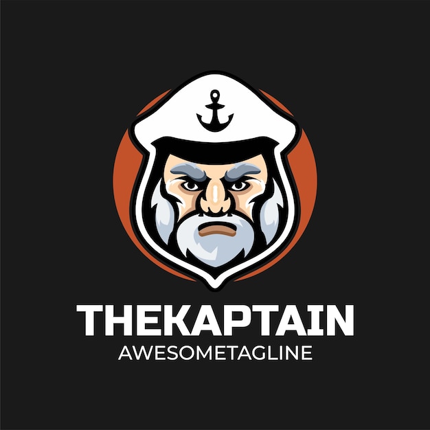 Création de logo de mascotte de capitaine