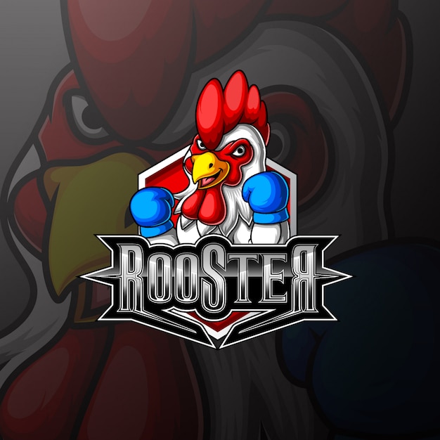 Création De Logo De Mascotte De Coq De Combat E Sport