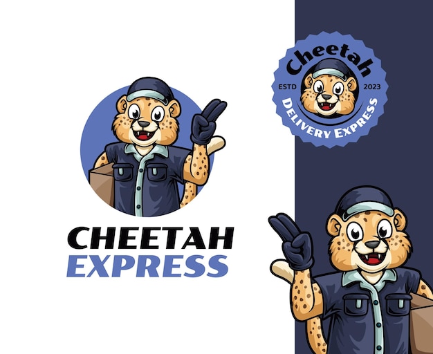 Création De Logo De Mascotte De Courrier De Guépard