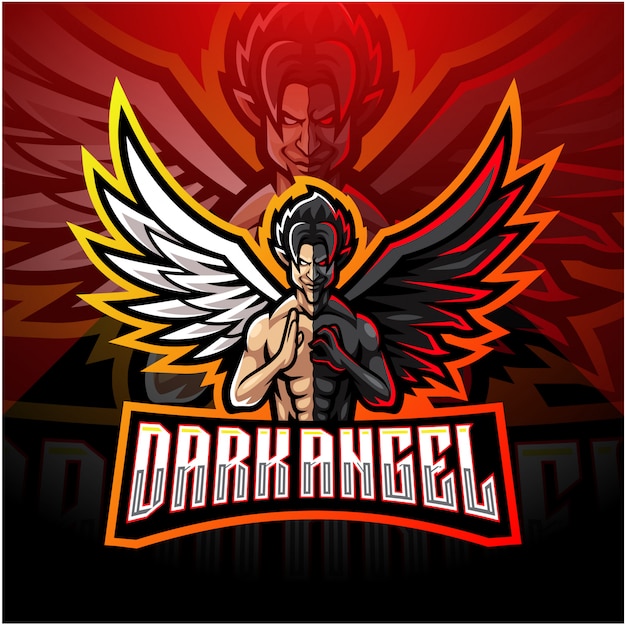 Création De Logo De Mascotte Dark Angel Esport