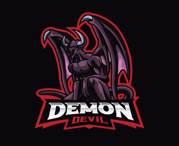 Création de logo de mascotte de diable noir