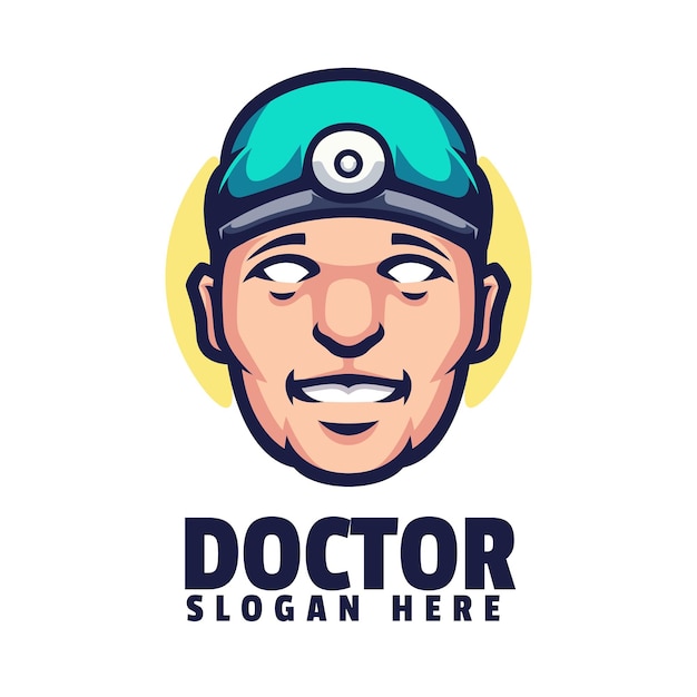 Vecteur création de logo de mascotte de docteur