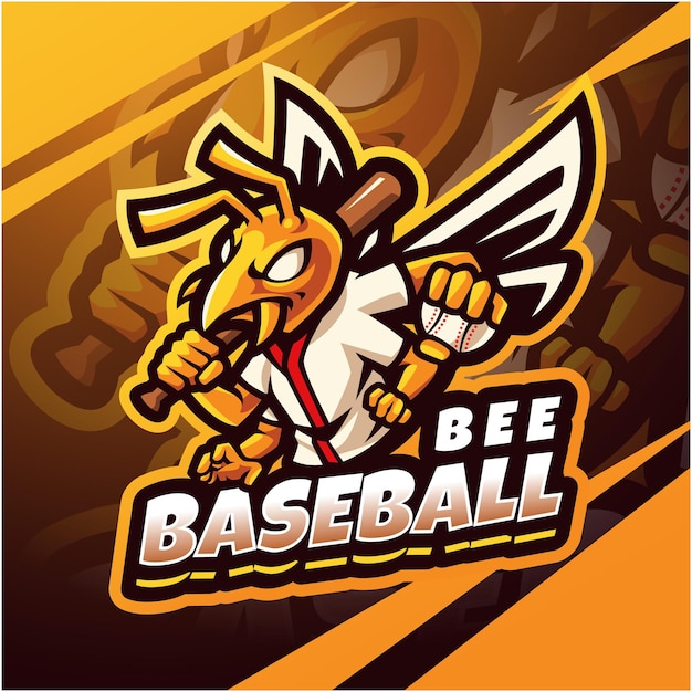 Création De Logo De Mascotte Esport Baseball Abeille