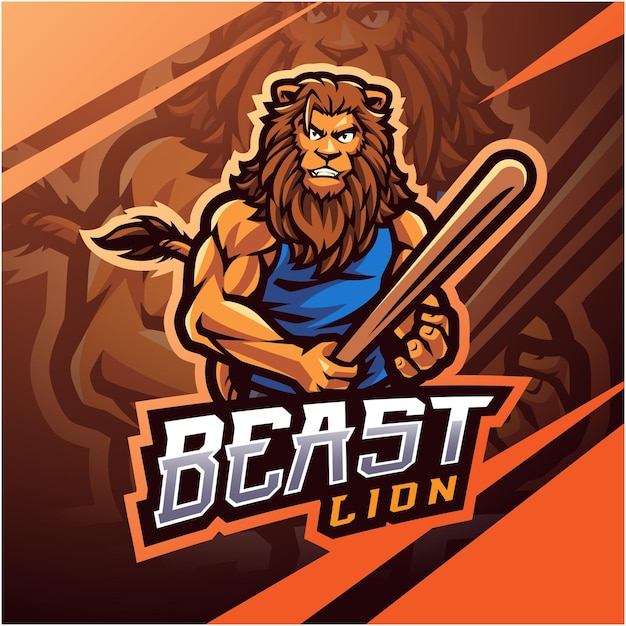 Création De Logo De Mascotte Esport Lion Bête