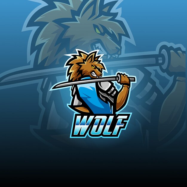 Création De Logo De Mascotte Esport Loup Sauvage