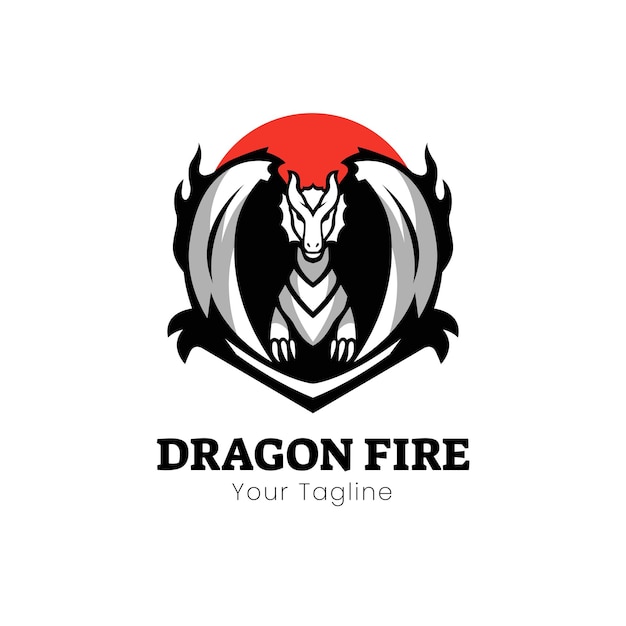 Création De Logo De Mascotte De Feu De Dragon