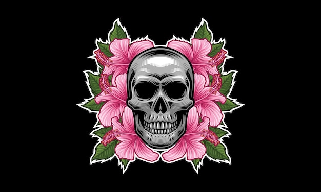 Création De Logo De Mascotte De Fleur De Crâne