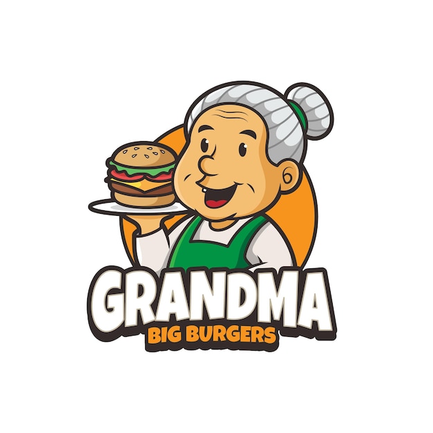 Création De Logo Mascotte Grand-mère Burger