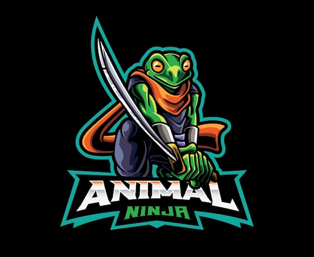 Création De Logo De Mascotte Grenouille Ninja