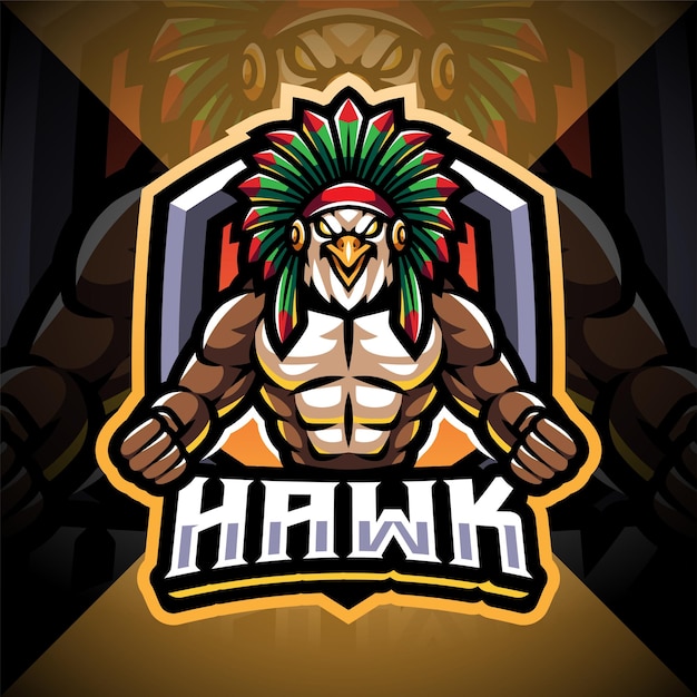 Création De Logo De Mascotte Hawk Esport