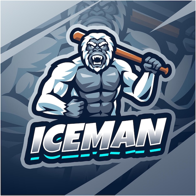 Création De Logo De Mascotte Iceman Esport