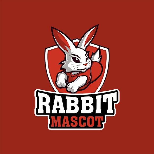 Création Logo Mascotte Lapin Illustration Vectorielle Lapin