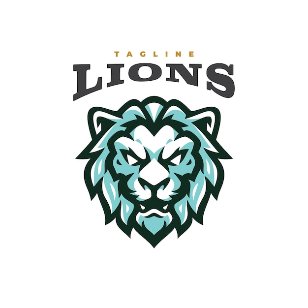 Création De Logo De Mascotte De Lion En Colère. Illustration Vectorielle Tête De Lion