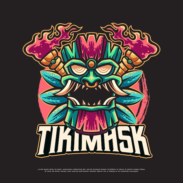 Création De Logo De Mascotte Masque Tiki