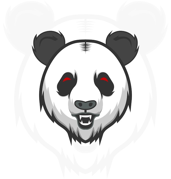 création de logo mascotte panda en colère