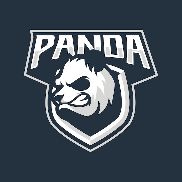 Création De Logo De Mascotte Panda Isolé Sur Bleu