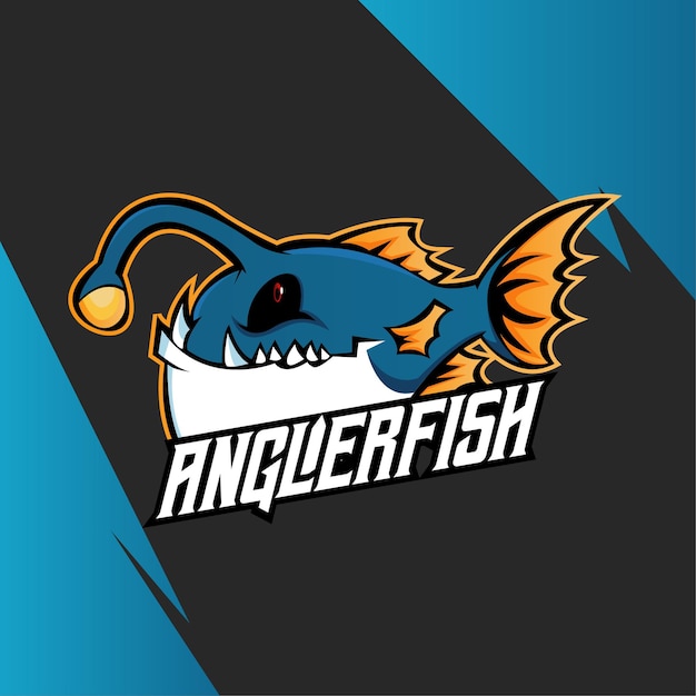 Vecteur création de logo mascotte pêcheur à la ligne esport