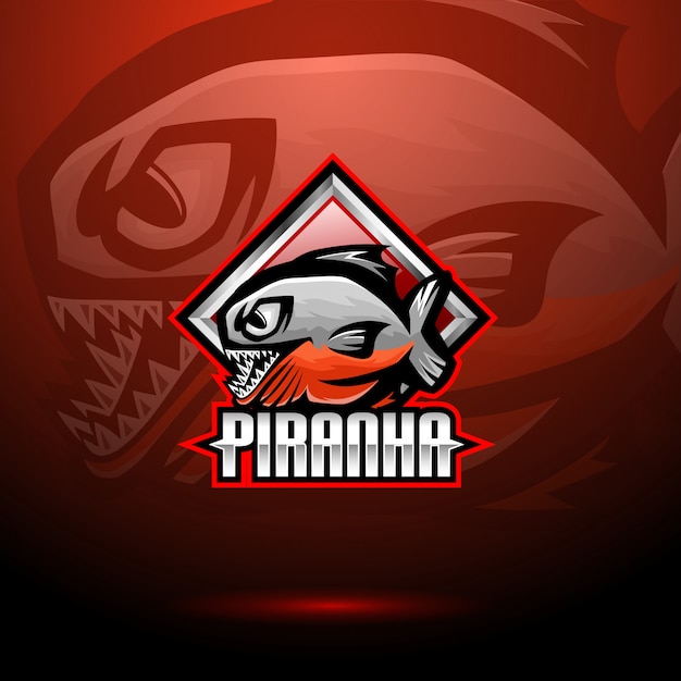 Création De Logo De Mascotte Piranha Esport