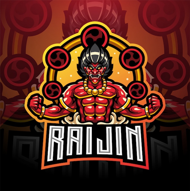 Création De Logo De Mascotte Raijin Esport