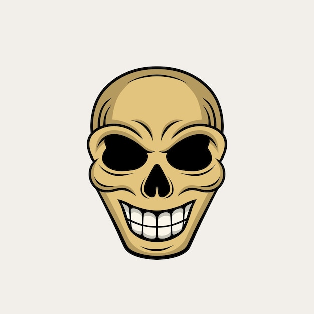 Vecteur création de logo de mascotte de sourire de crâne