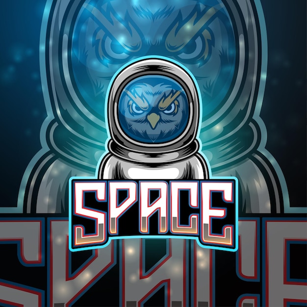 Création de logo de mascotte Space Owl esport