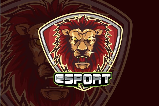 Création de logo de mascotte de sport de visage en colère de lion