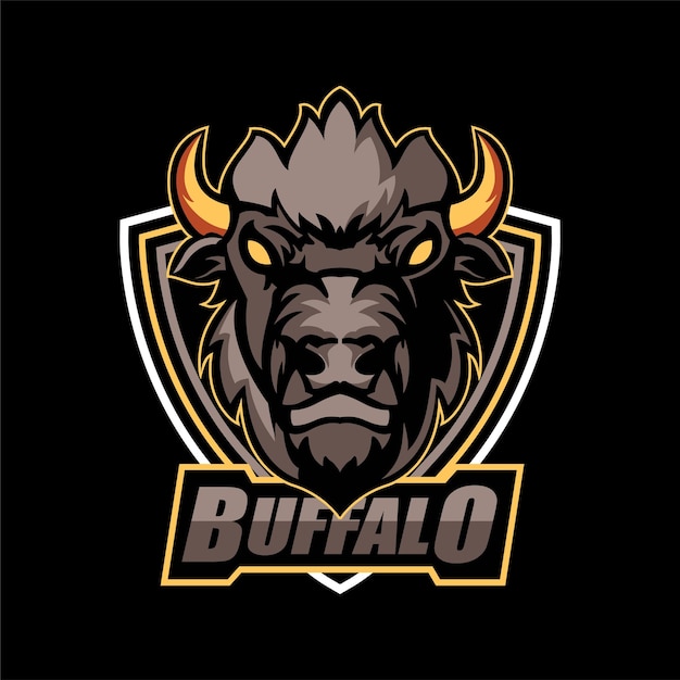 Création De Logo De Mascotte De Tête De Buffle Pour L'esport