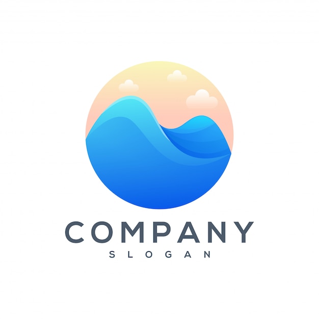 Création de logo de mer de montagne