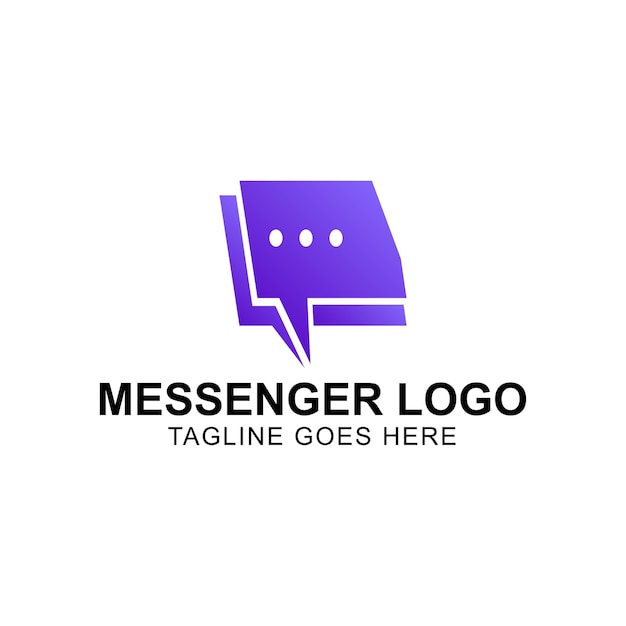 Création de logo Messenger illustration vectorielle moderne de logo de couleur dégradé minimal et violet