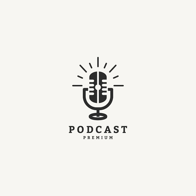 Création De Logo De Microphone Vintage Pour Podcast
