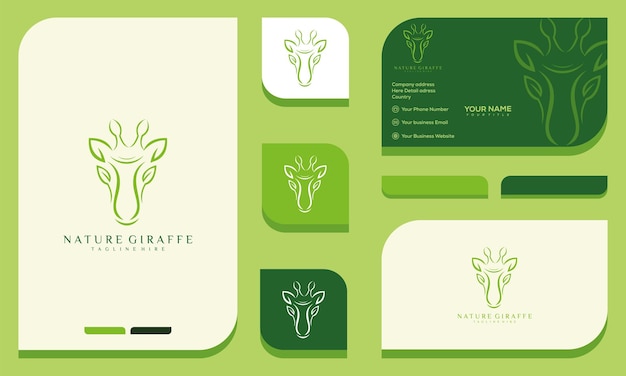 Création De Logo Minimaliste Et Carte De Visite Nature Girafe