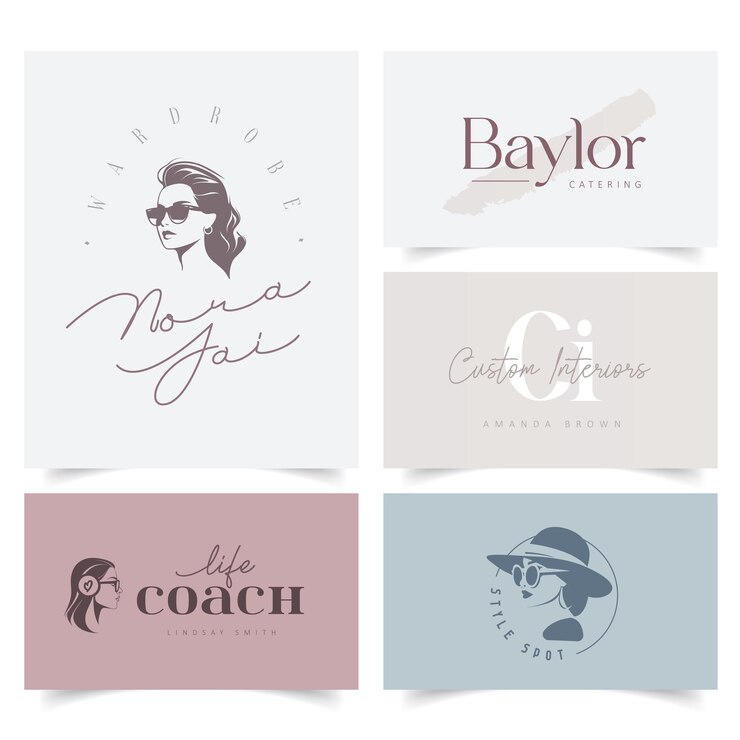 Création de logo minimaliste féminin avec une silhouette de profil de femme