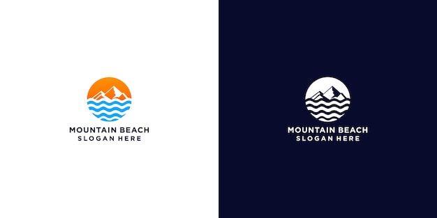 Création De Logo Minimaliste De Montagne Et De Vague