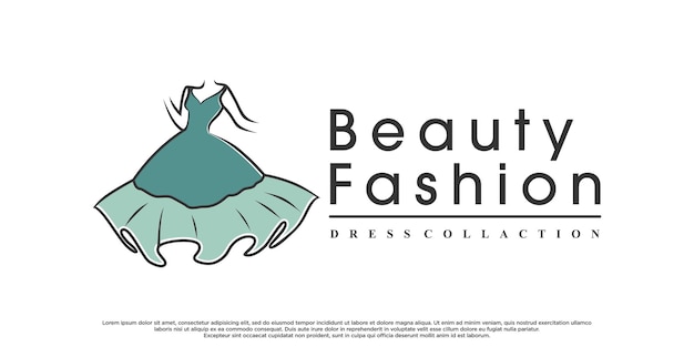 Vecteur création de logo de mode beauté avec un concept unique créatif vecteur premium