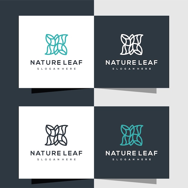 Création de logo de modèle de feuille nature