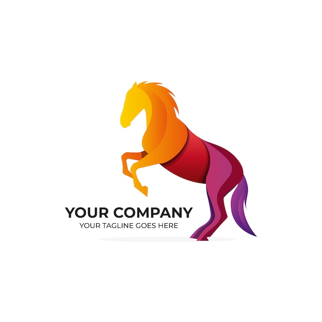 Vecteur création de logo moderne cheval