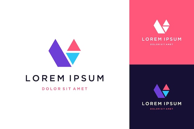 Création De Logo Moderne Ou Monogramme Ou Initiales Lettre V Avec Un Triangle