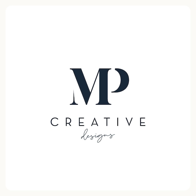 Création de logo Monogram MP, logo de lettre créative pour les entreprises et les entreprises