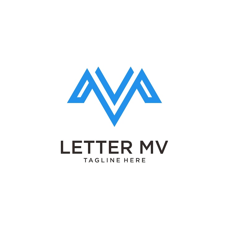 création de logo monogramme lettre mv