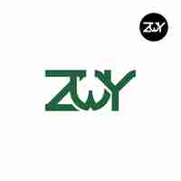 Vecteur création de logo monogramme lettre zwy