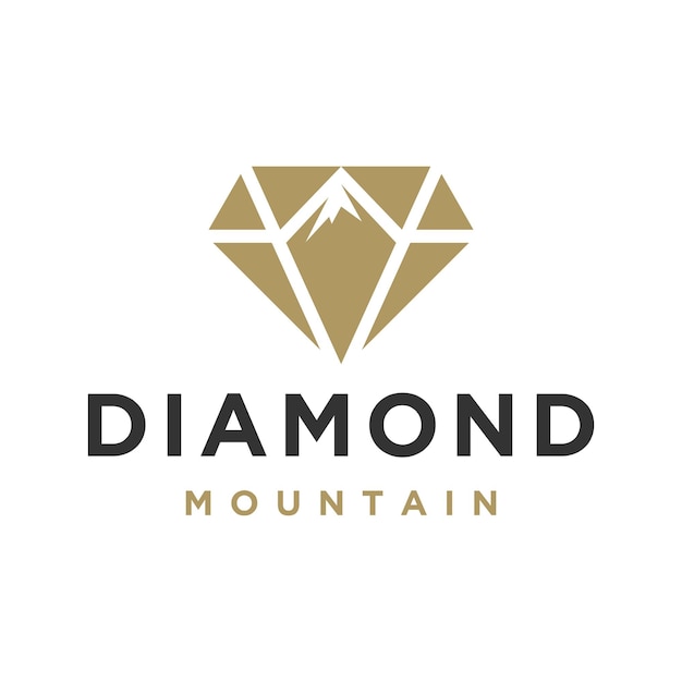 Création de logo de montagne de bijoux en diamant