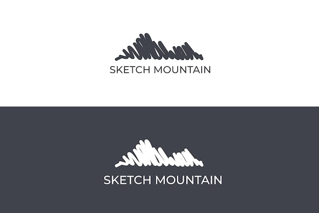 Création De Logo De Montagne Dessiné à La Main