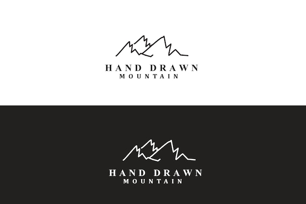 Vecteur création de logo de montagne dessiné à la main