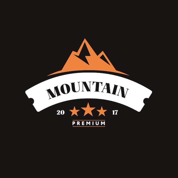 Création De Logo De Montagne Avec Un Fond Sombre