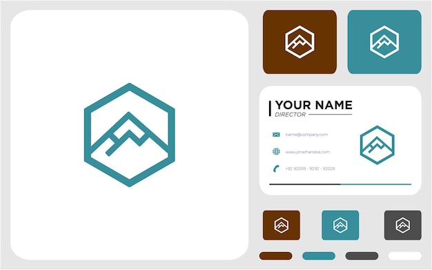 création de logo de montagne de ligne moderne