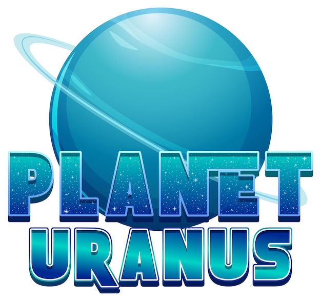 Vecteur création de logo de mot planète uranus avec la planète uranus