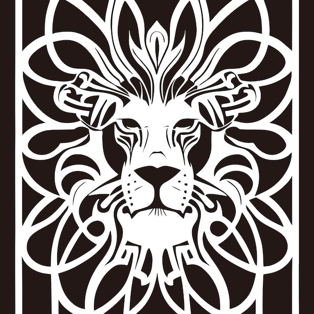 Vecteur création de logo de motif d'avatar de lion