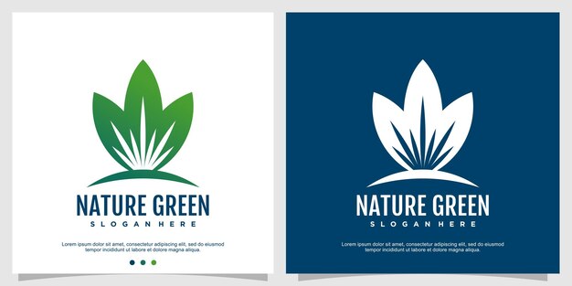 Création De Logo Nature Avec Un Style Abstrait Moderne Vecteur Premium