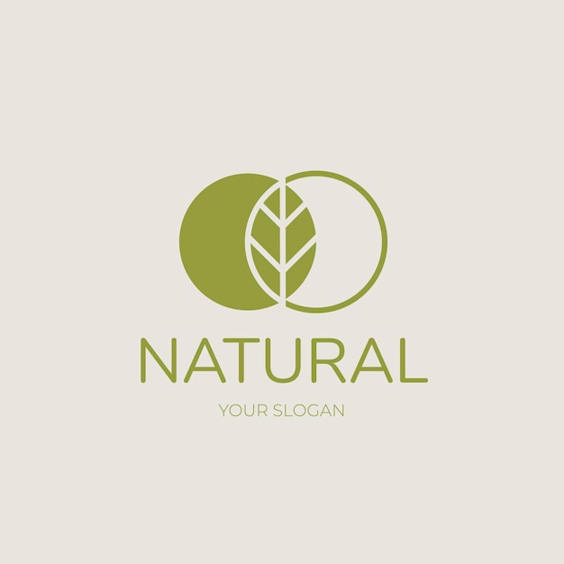 Création de logo naturel avec feuille d'arbre en cercle de couleur verte