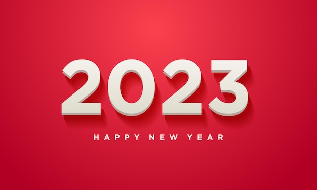 création de logo nouvel an 2023 fond rouge propre